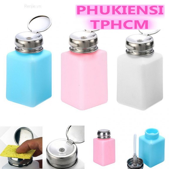 Lọ đựng dung dịch 100ml 200ml bơm nhấn Xanh- trấng (LOẠI XỊN)